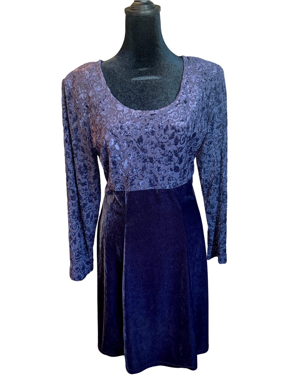 90s Molly Malloy Crushed Velvet Witch Goth Purple Dress Shoulder Pads